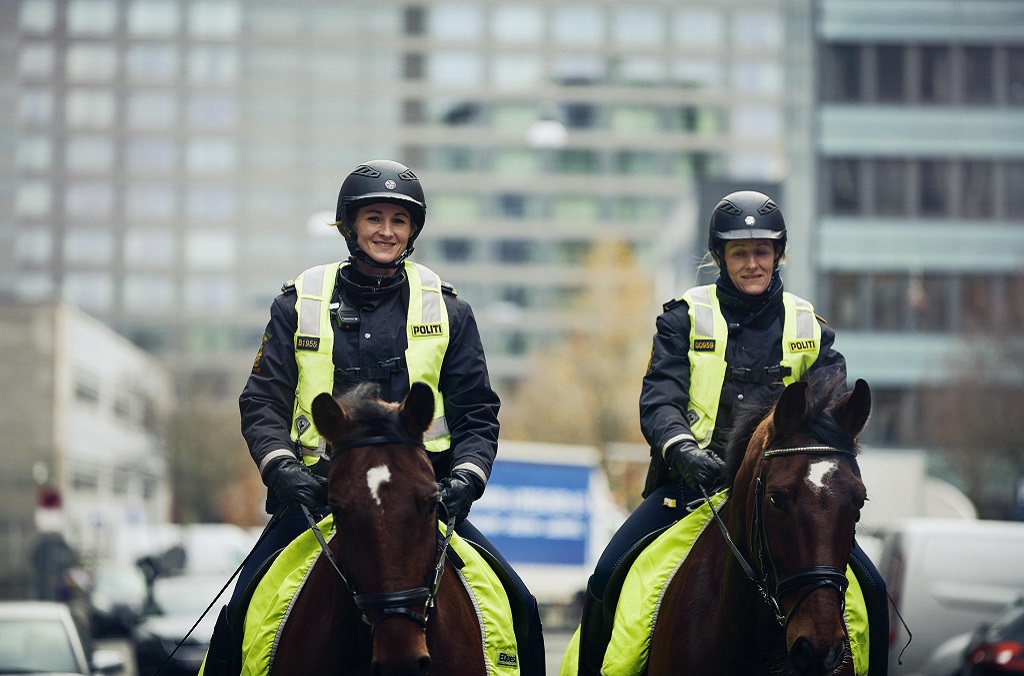 Danish police on horse Dansk Politiet